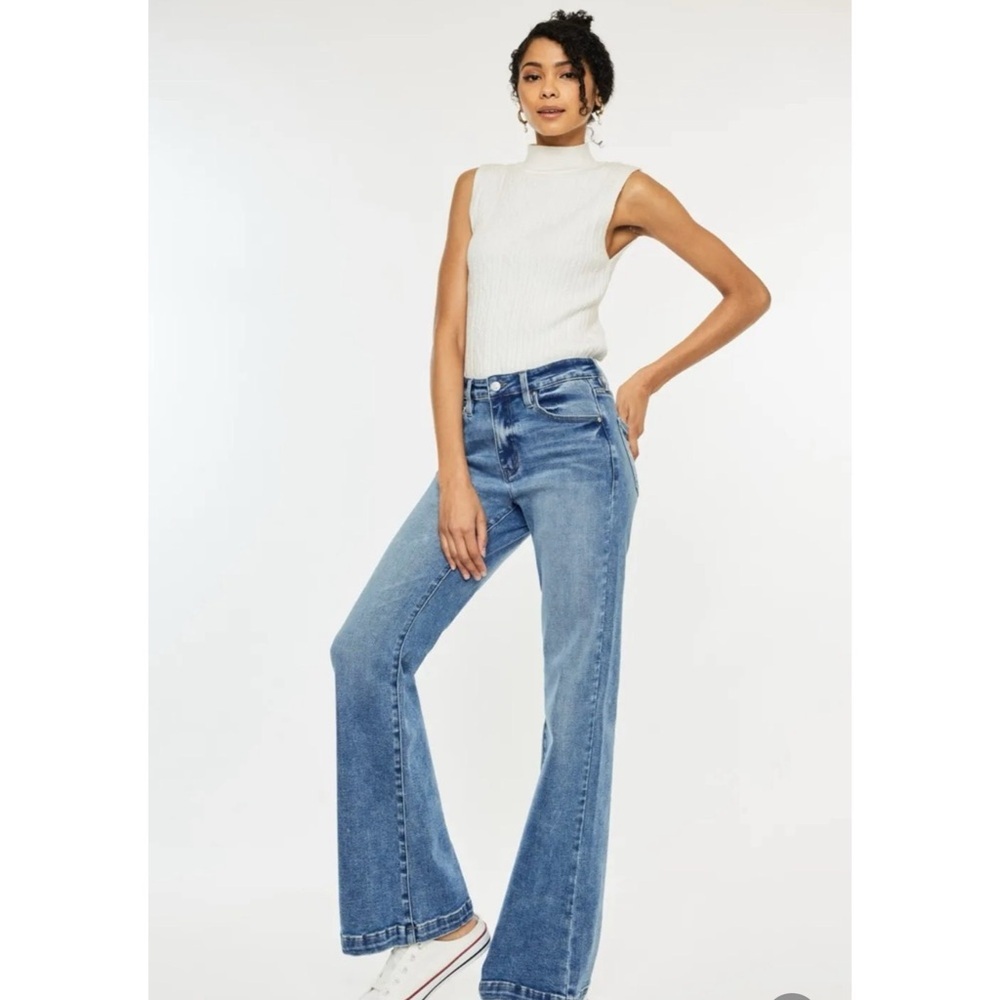 Kancan High Rise Wide Leg Jeans - Picture 1 of 3